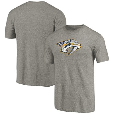 Nashville Predators Ash Distressed Team Logo Tri-Blend T-Shirt