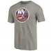 New York Islanders Ash Distressed Team Logo Tri-Blend T-Shirt