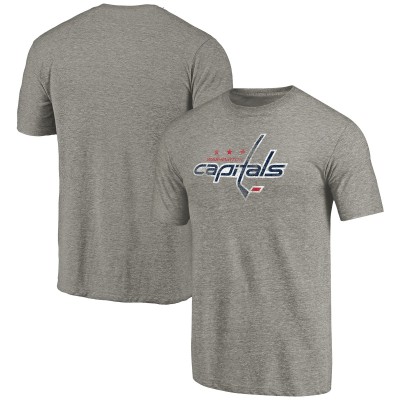 Футболка Washington Capitals Distressed Team Logo Tri-Blend - Ash