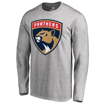 Футболка с длинным рукавом Florida Panthers Primary Logo - Heather Gray