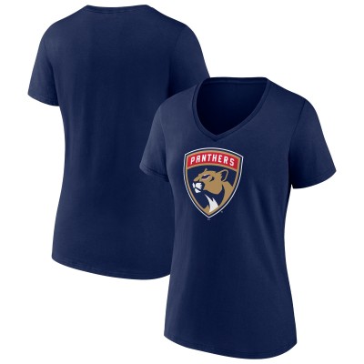 Футболка Женская Florida Panthers Navy Primary Logo V-Neck