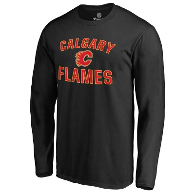 Calgary Flames Black Victory Arch Long Sleeve T-Shirt
