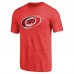 Carolina Hurricanes Red Distressed Team Primary Logo Tri-Blend T-Shirt
