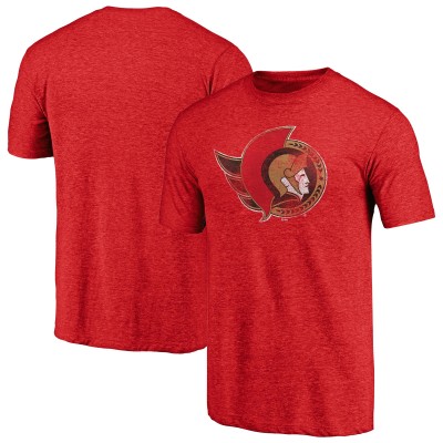 Футболка Ottawa Senators Distressed Team Primary Logo Tri-Blend - Red