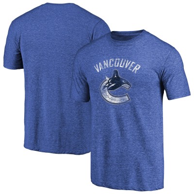 Vancouver Canucks Royal Distressed Team Primary Logo Tri-Blend T-Shirt