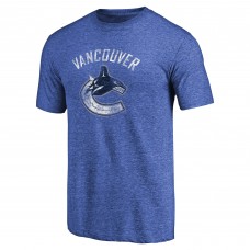 Vancouver Canucks Royal Distressed Team Primary Logo Tri-Blend T-Shirt