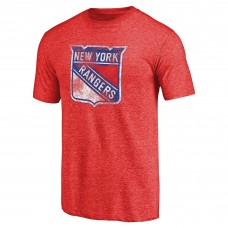 Футболка New York Rangers Distressed Team Primary Logo Tri-Blend - Red