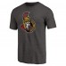 Ottawa Senators Black Distressed Team Primary Logo Tri-Blend T-Shirt
