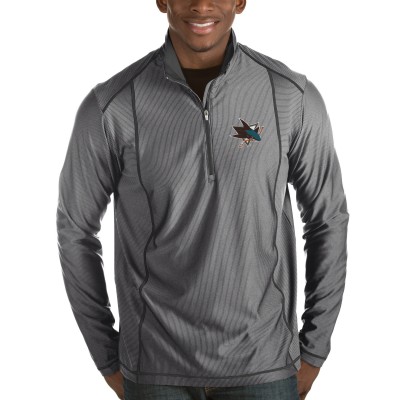 Кофта на короткой молнии San Jose Sharks Antigua Tempo Desert Dry - Charcoal