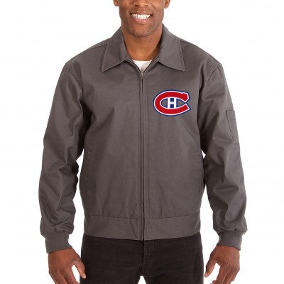 Montreal Canadiens JH Design Cotton Twill Workwear Jacket - Charcoal - оригинальная атрибутика Монреаль Канадиенс