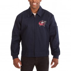 Columbus Blue Jackets JH Design Cotton Twill Workwear Jacket - Navy