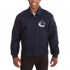 Vancouver Canucks JH Design Cotton Twill Workwear Jacket - Navy