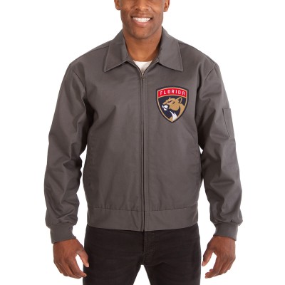 Florida Panthers JH Design Cotton Twill Workwear Jacket - Charcoal - оригинальная атрибутика Флорида Пантерз
