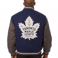 Toronto Maple Leafs JH Design Two-Tone All Wool Jacket - Navy/Gray