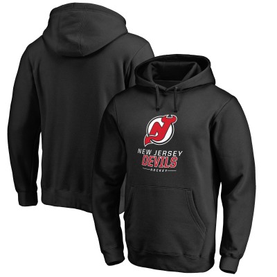 New Jersey Devils Black Team Lockup Fitted Pullover Hoodie
