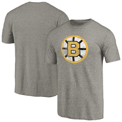 Футболка Boston Bruins Ash Throwback Logo 1989-1990 Tri-Blend