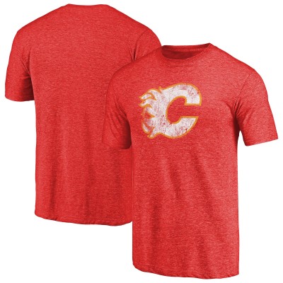 Футболка Calgary Flames Throwback Logo 1980-1981 Tri-Blend - Red