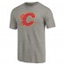 Calgary Flames Ash Throwback Logo 1980-1981 Tri-Blend T-Shirt