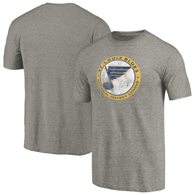 Футболка St. Louis Blues Throwback Logo 1970 Tri-Blend - Ash
