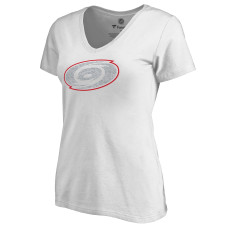 Женская Футболка Carolina Hurricanes White Whiteout V-Neck