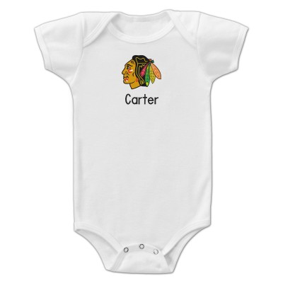 Малышам Chicago Blackhawks White Personalized Bodysuit