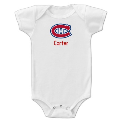 Малышам Montreal Canadiens White Personalized Bodysuit