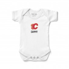 Малышам Calgary Flames White Personalized Bodysuit