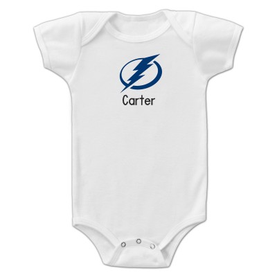 Малышам Tampa Bay Lightning White Personalized Bodysuit