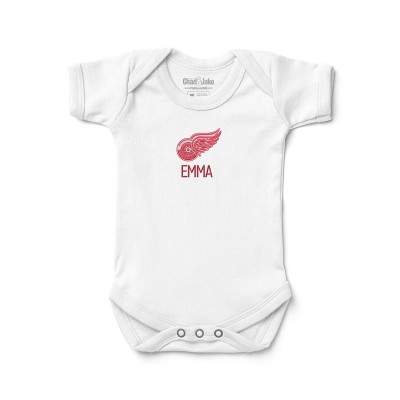 Малышам Detroit Red Wings White Personalized Bodysuit