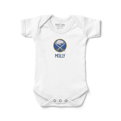 Малышам Buffalo Sabres White Personalized Bodysuit