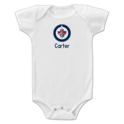 Малышам Winnipeg Jets White Personalized Bodysuit
