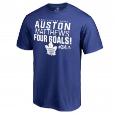 Футболка Toronto Maple Leafs Auston Matthews Royal Four Goals