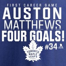 Футболка Toronto Maple Leafs Auston Matthews Royal Four Goals