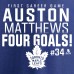 Футболка Toronto Maple Leafs Auston Matthews Royal Four Goals