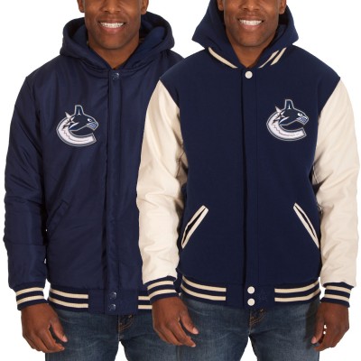 Двусторонняя Vancouver Canucks JH Design Reversible Fleece Varsity - Navy