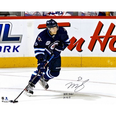 Autographed Winnipeg Jets Mark Scheifele Fanatics Authentic 16 x 20 NHL Debut Photograph with NHL Debut 10/9/11 Inscription