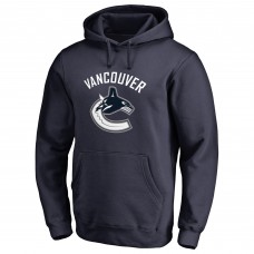 Vancouver Canucks Navy Primary Logo Fitted Pullover Hoodie