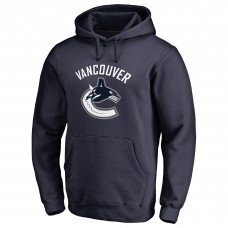 Vancouver Canucks Navy Primary Logo Fitted Pullover Hoodie