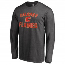 Calgary Flames Victory Arch Long Sleeve T-Shirt - Heathered Gray
