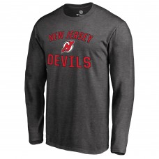 Футболка с длинным рукавом New Jersey Devils Heathered Gray Victory Arch