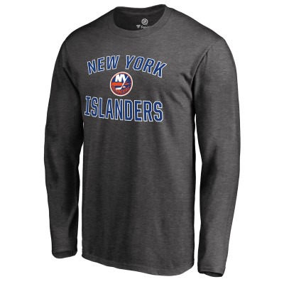 New York Islanders Heathered Gray Victory Arch Long Sleeve T-Shirt