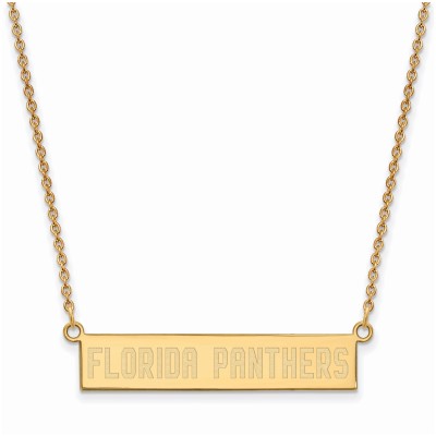 Florida Panthers Womens Gold Plated Small Bar Necklace