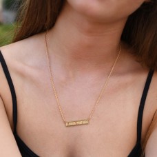 Florida Panthers Womens Gold Plated Small Bar Necklace