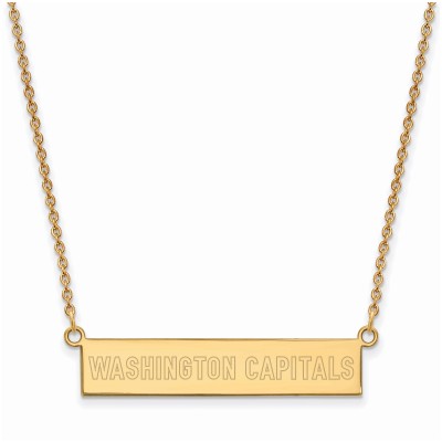 Washington Capitals Womens Gold Plated Small Bar Necklace