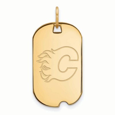 Calgary Flames Womens Gold Plated Small Dog Tag