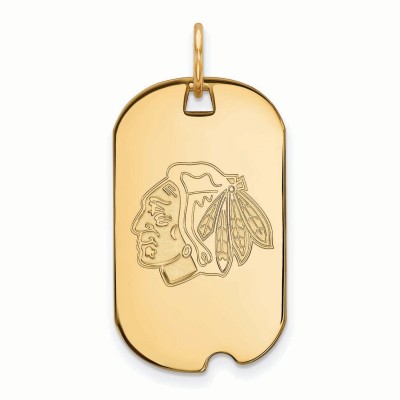 Chicago Blackhawks Womens Gold Plated Small Dog Tag