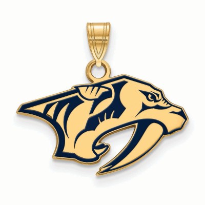 Nashville Predators Womens Gold Plated Small Enamel Pendant