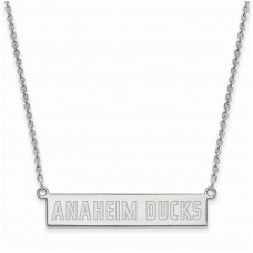 Anaheim Ducks Womens Sterling Silver Small Bar Necklace