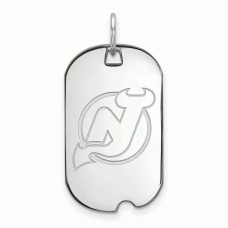 New Jersey Devils Womens Sterling Silver Small Dog Tag New Jersey Devils Womens Sterling Silver Small Dog Tag