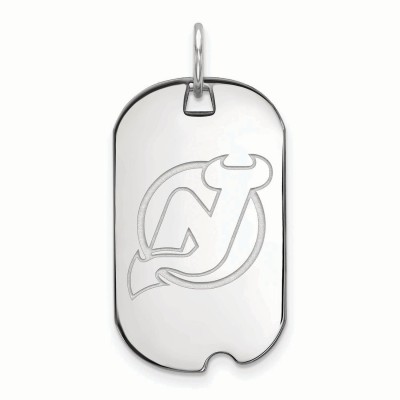 New Jersey Devils Womens Sterling Silver Small Dog Tag